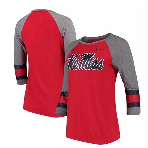 Nike Ole Miss Raglan 3/4 Sleeve T-Shirt - Picture 2 of 3